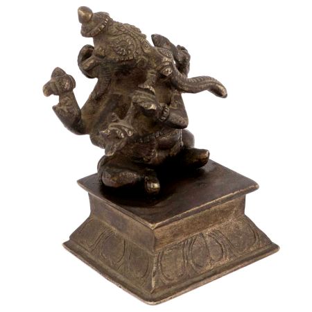Lord Ganesha Playing Flute Figure