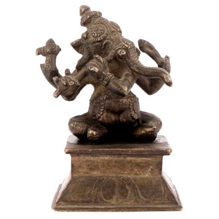 Lord Ganesha Playing Flute Figure