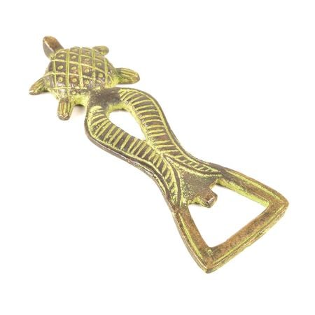 Brass Patina Rich Tortoise Bottle Opener