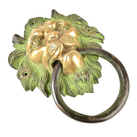 Lion Door Knocker Ring With Patina