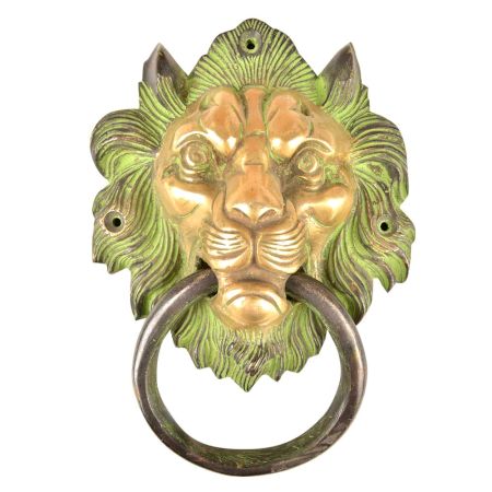 Lion Door Knocker Ring With Patina