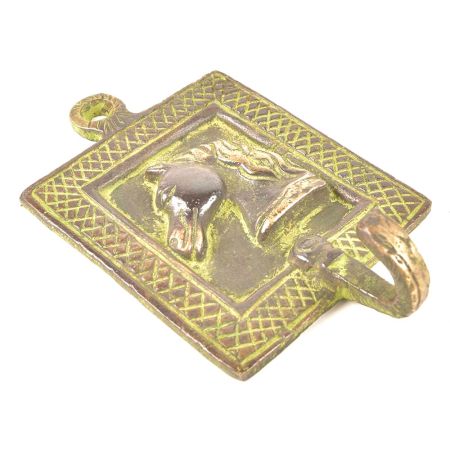 Brass Horse Face Framed Single Wall Hooks