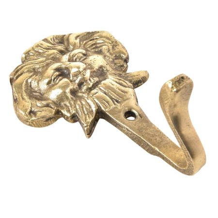 Solid Brass Lion Head Wall Hooks