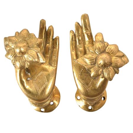 Brass Mudra Buddha Door Handle Pull (Set of 2 Piece)