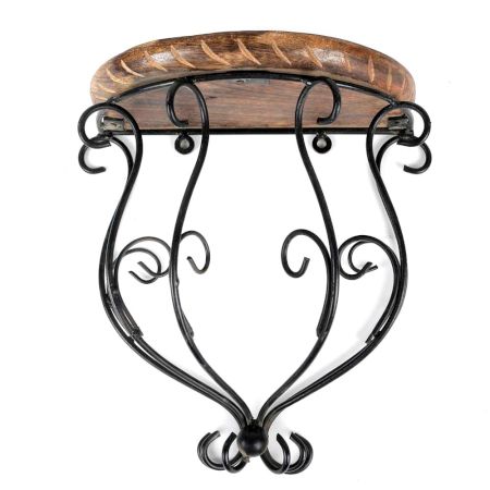 Wood And Wrought Iron Fancy Wall Bracket