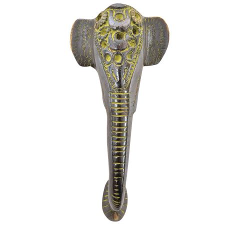 Brass Door Handle Elephant Face