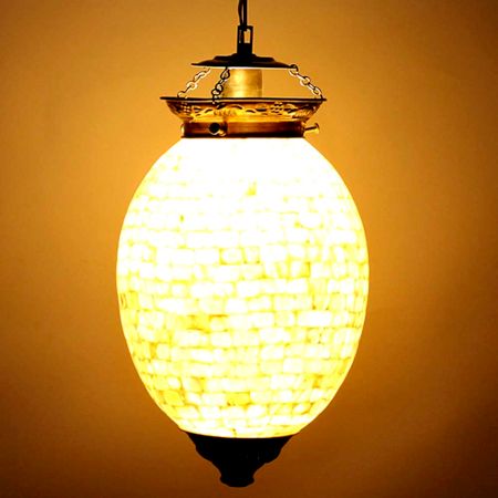 Shell Oval Shape Glass Ceiling Lamps