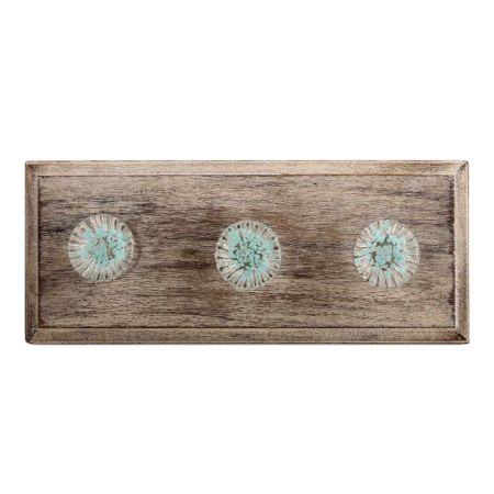 Water Paneled Sides Glass Wooden Hooks