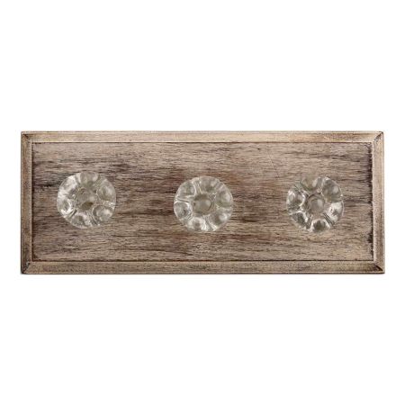 Clear Glass Wooden Hooks