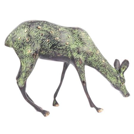 Home Decor Painated Bronze Deer Fawn Doe Figurine
