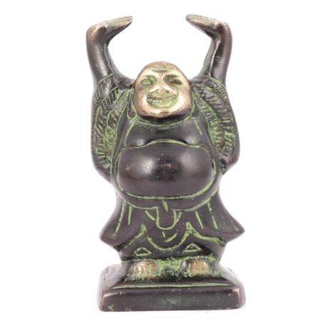 Brass Standing Laughing Buddha Statue