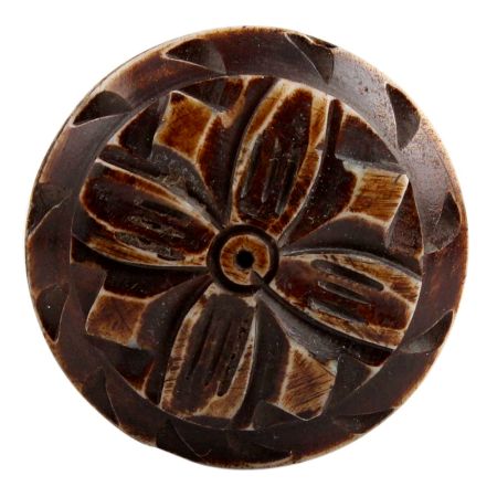 Brown Tiny Flower Bone Wine Stopper