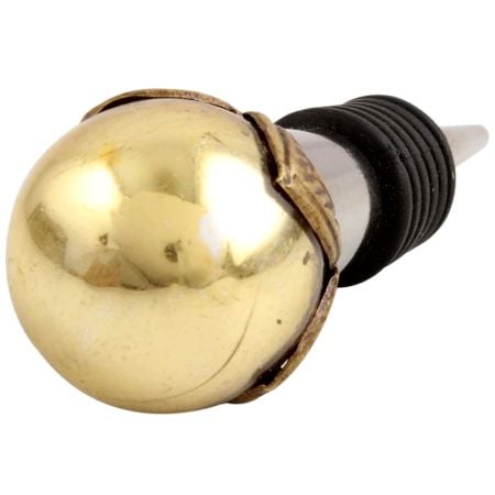 Antique Golden Round Glass Wine Stopper