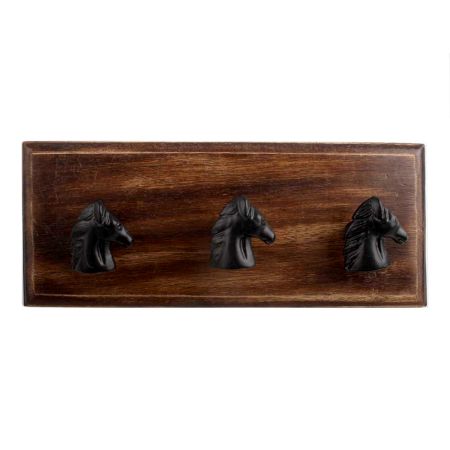 Black Horse Metal Wooden Hooks