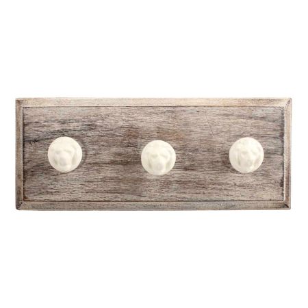 Cream Lion Metal Wooden Hooks