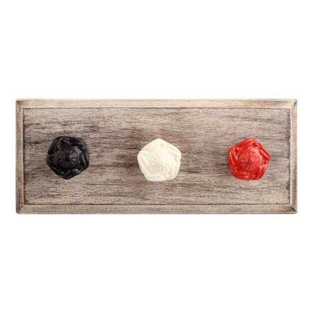 Mixed Color Flower Metal Wooden Hooks