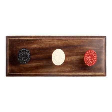 Mixed Color Oval Flower Metal Wooden Hooks