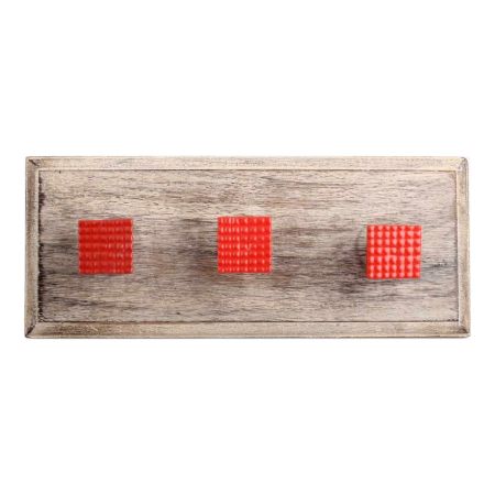Red Popular Square Metal Wooden Hooks