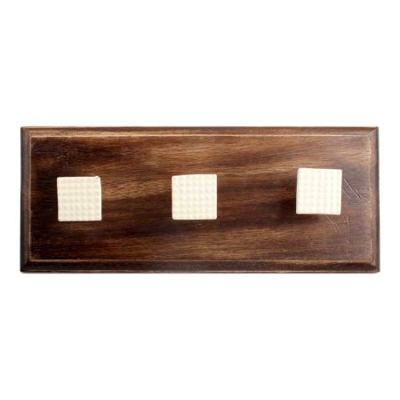 Cream Popular Square Metal Wooden Hooks