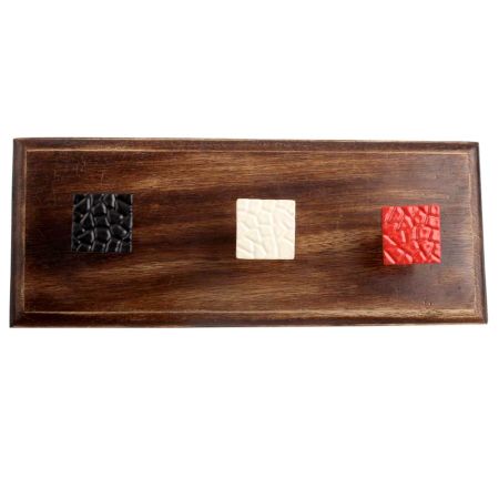 Mixed Hammered Square Metal Wooden Hooks