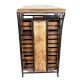 Wooden And Wrought Iron Hand Carved Cabinet With 6 Drawer