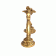 Brass Nandi Figurine on Oil Lamp with Stand