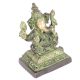 Brass Seated Ganesha Statue with Patina