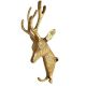 Brass Deer Head with Two Hooks