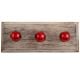 Antique Red Round Glass Wooden Hooks
