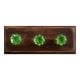 Green Octagon Shape Glass Wooden Hooks