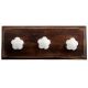 White Flower Ceramic Wooden Hooks