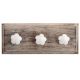White Flower Ceramic Wooden Hooks