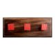 Red Square Border Metal Wooden Hooks