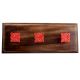 Red Four Leaf Metal Wooden Hooks