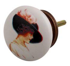 Lady Ceramic Flat Drawer Knob Online