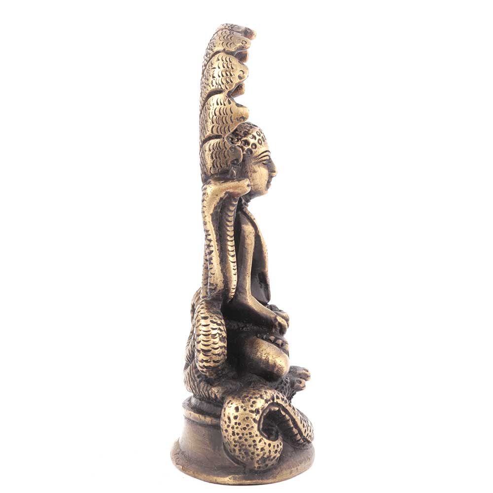 Buddha in Meditation with Protective Naga Snake Statue