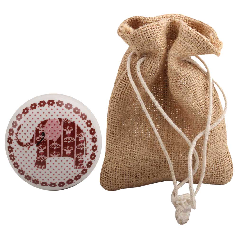 Brown Elephant Flat Ceramic Wine Stopper