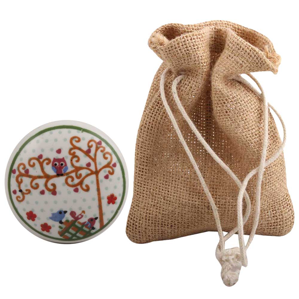 Multicolor Birds Flat Ceramic Wine Stopper