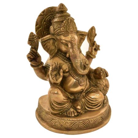 Brass Charbhuja Ganesha Statue