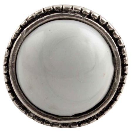 Grey Wheel Floral Glass and Metal Drawer Knobs Online