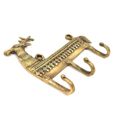 Brass 3 Hooks Deer with a Small Tail