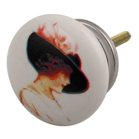 Lady Ceramic Flat Drawer Knob Online