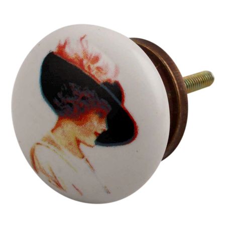Lady Ceramic Flat Drawer Knob Online