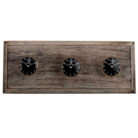 Paris Clocks Ceramic Watch Flat Wooden Hooks