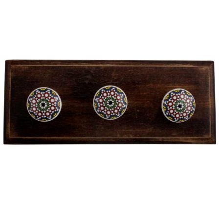 Multicolor Star Ceramic Wooden Hooks