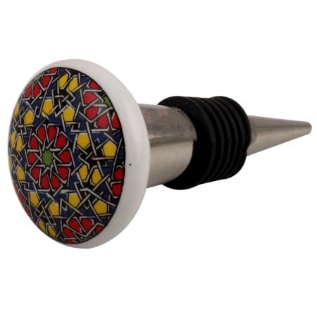 Mixed Color Ceramic Flat Wine Stopper