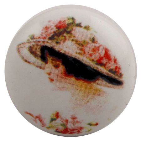 Beautiful Lady Flat Ceramic Wine Stopper