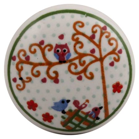 Multicolor Birds Flat Ceramic Wine Stopper