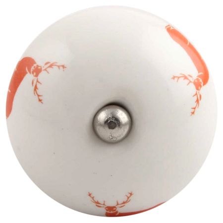 Dark Orange Standing Rein Deer Pattern Ceramic Wine Stopper