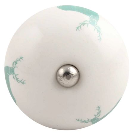 Sea Green Standing Rein Deer Pattern Ceramic Wine Stopper